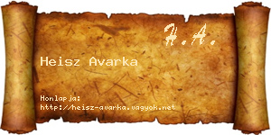 Heisz Avarka névjegykártya